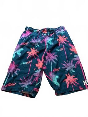 Hurley Boys Swim Trunks XL Colorful Palm Print Beach Shorts